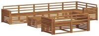 vidaXL Gartenlounge-Set Outdoor-Sofagarnitur 9 pcs Natur Massivholz, (9-tlg)