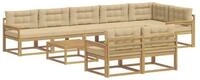 vidaXL Gartenlounge-Set Outdoor-Sofagarnitur 9 pcs Wei&szlig; und Beige 79 x 79 x 37...