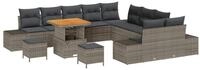 vidaXL Loungesofa Gartensofa-set mit Kissen mit Speicher 13 pcs Grau Poly...