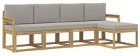 vidaXL Gartenlounge-Set Outdoor-Sofagarnitur 5 pcs Wei&szlig; und Hellgrau, (5-tlg)