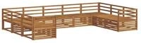 vidaXL Gartenlounge-Set Outdoor-Sofagarnitur 9 pcs Natur Massivholz, (9-tlg)