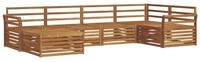 vidaXL Gartenlounge-Set Outdoor-Sofagarnitur 6 pcs Natur Massivholz, (6-tlg)