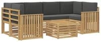 vidaXL Gartenlounge-Set Outdoor-Sofagarnitur 7 pcs Wei&szlig; und Anthrazit...