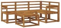 vidaXL Gartenlounge-Set Outdoor-Sofagarnitur 5 pcs Natur Massivholz, (5-tlg)