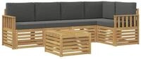 vidaXL Gartenlounge-Set Outdoor-Sofagarnitur 6 pcs Wei&szlig; und Anthrazit 59 x 59...