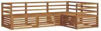 vidaXL Gartenlounge-Set Outdoor-Sofagarnitur 4 pcs Natur Massivholz, (4-tlg)