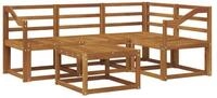 vidaXL Gartenlounge-Set Outdoor-Sofagarnitur 5 pcs Natur Massivholz, (5-tlg)