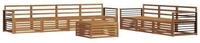 vidaXL Gartenlounge-Set Outdoor-Sofagarnitur 8 pcs Natur Massivholz, (8-tlg)
