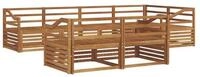 vidaXL Gartenlounge-Set Outdoor-Sofagarnitur 7 pcs Natur Massivholz, (7-tlg)