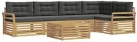 vidaXL Gartenlounge-Set Outdoor-Sofagarnitur 6 Stk. Wei&szlig; und Anthrazit...