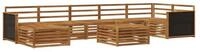 vidaXL Gartenlounge-Set Outdoor-Sofagarnitur 8 pcs Natur, (8-tlg)