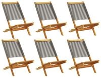 vidaXL Gartenstuhl Gartenst&uuml;hle 6 Stk. Klappbar Grau Massivholz (6 St)
