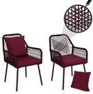 MCW Gartenstuhl MCW-O12-R (2 St), Mit elastischem Seilgeflecht, Inklusive Sitz-...