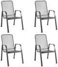 MFG Freizeitm&ouml;bel Gartenstuhl Mec-Stor Streckmetall Stapelsessel 4 er Set /