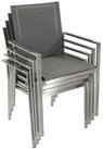 DEGAMO Gartenstuhl SYDNEY (4er Set), Edelstahl + Kunstgewebe grau, wetterfest,