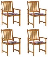 vidaXL Gartenstuhl Gartenst&uuml;hle mit Kissen 4 Stk. Massivholz (4 St)