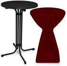Beautissu Stehtisch Outdoor Stehtisch Bellini, klappbar, &Oslash;80cm, Bordeaux, mit...