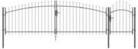 vidaXL Gartentor, Gartentor mit Schloss Grau 100 x 500 cm Stahl