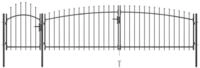 vidaXL Gartentor Gartentor mit Speerspitzen 5x1,5 m Schwarz