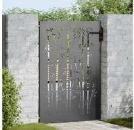 vidaXL Gartentor Gartentor Schwarz 85 x 150 cm Pulverbeschichteter Stahl