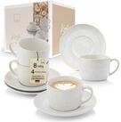 S&Auml;NGER Becher Korfu Kaffeebecher Set (4-teilig), 8-tlg., Steingut, Creme...