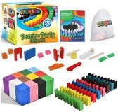 Calmado Spielesammlung Domino Steine Spiel aus Holz Dominosteine im Set +...