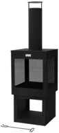ML-DESIGN Feuerstelle Gartenkamin mit Schornstein Stahl Outdoor Terrassenofen...