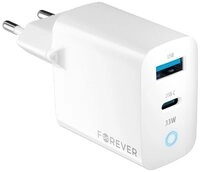 Forever 33W GaN PD QC Ladeger&auml;t 1x USB-C 1x USB wei&szlig; Smartphone-Ladeger&auml;t