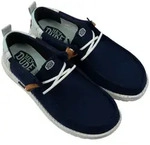 Hey Dude Wally Craft Linen Slip-On Sneaker mit Ziern&auml;hten blau EUR 43