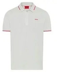 HUGO Poloshirt Dinoso Kragen mit kontrastfarbigem Streifen, Slim Fit, Logodruck...