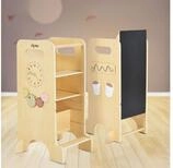 Moni Stehhilfe Kinder Lernturm 4 in 1 Big Ben, Rutsche Tafel Hochstuhl...