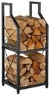 relaxdays Kaminholzregal mit 2 Ebene, BxTxH:34.5x30.5x81.5 cm, schwarz