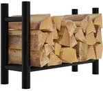 CLP Kaminholzregal Medya, BxTxH:60x30x80 cm, rund oder eckig, schwarz schwarz...