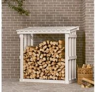 vidaXL Kaminholzregal, Kaminholzregal Wei&szlig; 108x64,5x109 cm Massivholz Kiefer