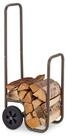 relaxdays Kaminholzregal Brauner Kaminholzwagen mit Gummireifen,...