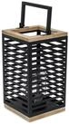 Spetebo Windlicht Laterne aus Metall und Holz - ca. 28cm - Windlicht