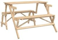 vidaXL Gartentisch Picknicktisch mit B&auml;nken 2-in-1 Massivholz Tanne (1-St)