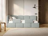 Selsey Kinderbett CLOUDY, Bettkasten, 2x Rausfallschutz, Samt wasserabweisend,...