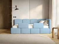 Selsey Kinderbett CLOUDY, Bettkasten, 2x Rausfallschutz, Samt wasserabweisend,...