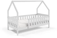 Masseno Einzelbett BELLA 80x160 cm Kinderbett Kiefer Massivholz Wei&szlig;