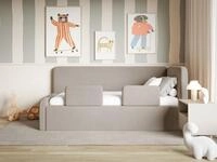 Selsey Kinderbett FANKO, Kinderbett mit Kopfteil, Rausfallschutz, Samt, 90x200...