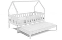 Masseno Einzelbett BAMBINA 80x160 cm Kinderbett Kiefer Massivholz Wei&szlig;