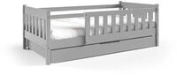 Masseno Etagenbett ELSA 80x160 cm mit Schublade Hochbett Massivholz Grau