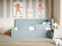 Selsey Kinderbett FANKO, Kinderbett mit Kopfteil, Rausfallschutz, Samt, 90x200...