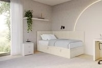 ALTDECOR Jugendbett LOVY (Jugendbett mit Bettkasten und Lattenrost, Polsterbett...