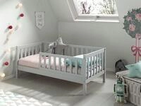 Vipack Kinderbett Junior, Kiefermassiv mit umlaufenden Sprossengitter und