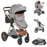 Moni Kombi-Kinderwagen Kinderwagen Alma, Sportsitz Tragetasche umbaubar...