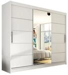 MIRJAN24 Kleiderschrank Aston VI (mit Schiebet&uuml;ren und Spiegel) 250x215x58 cm,