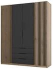 Masseno Dreht&uuml;renschrank CAGLIARI 200 cm Kleiderschrank 4 T&uuml;ren und 3...