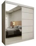 Masseno Schwebet&uuml;renschrank MIRELLA 200 cm Kleiderschrank mit Spiegel 2 T&uuml;ren...